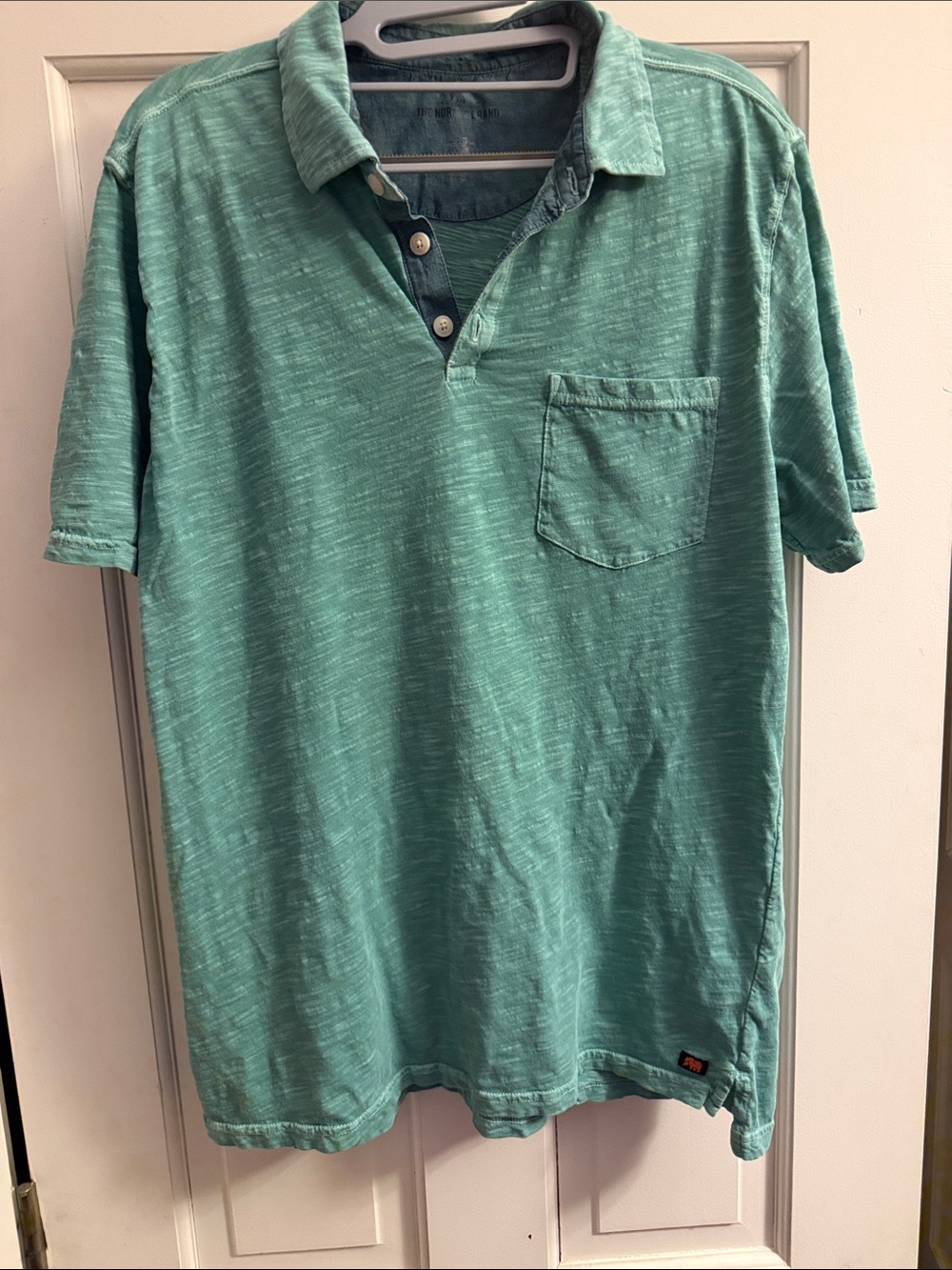 The Normal Brand Men's Teal Polo Shirt with Chest Pocket - Size L